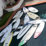 Surfboards in a Pool
